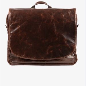 Elegant Dark Brown Leather Messenger Bag